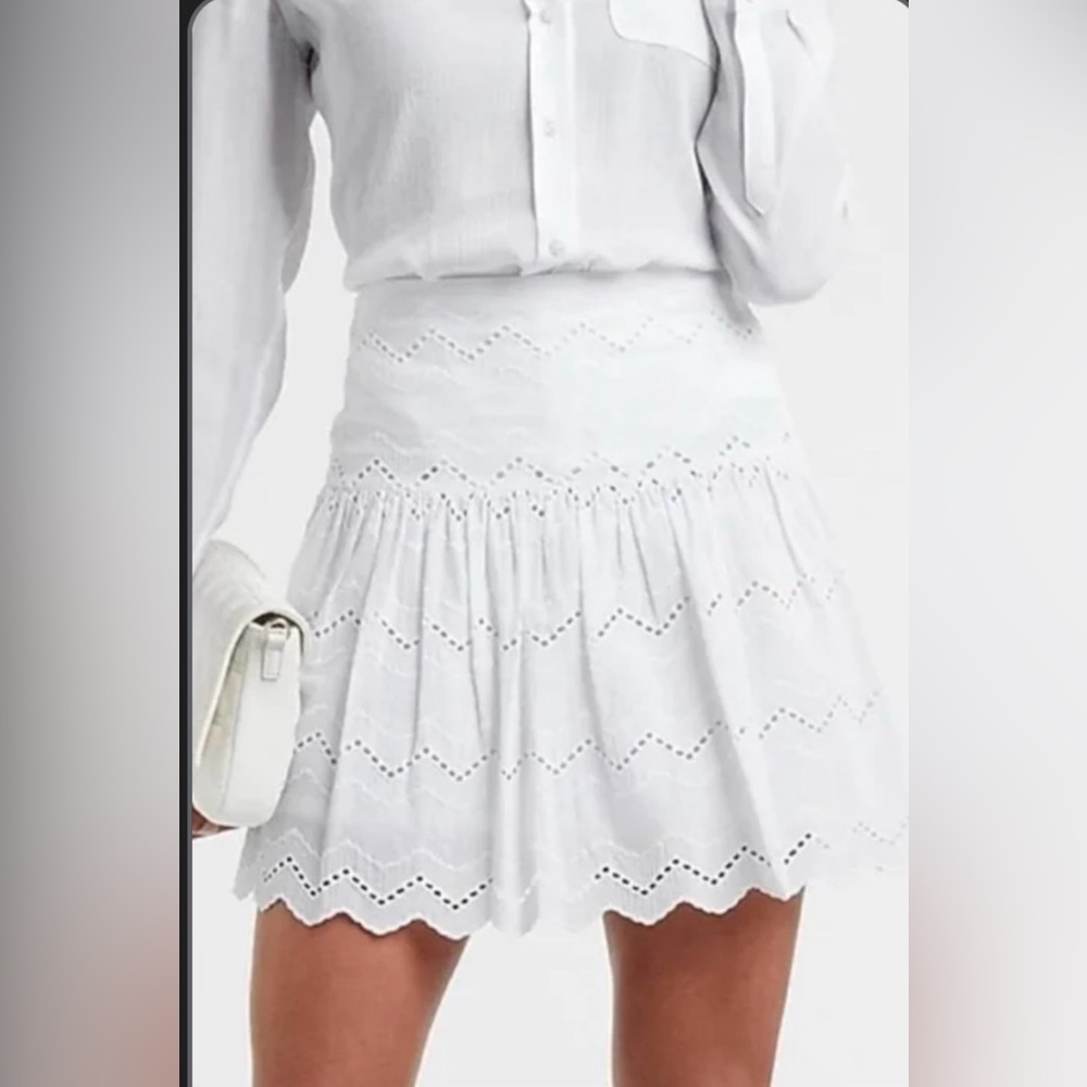 Express White Eyelet Circle Skirt Size 4